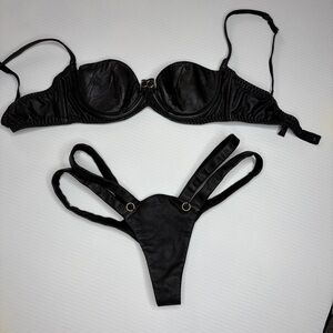 Agent Provocateur Black Strappy Bikini Set